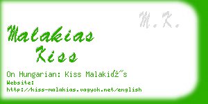 malakias kiss business card